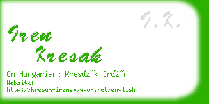 iren kresak business card